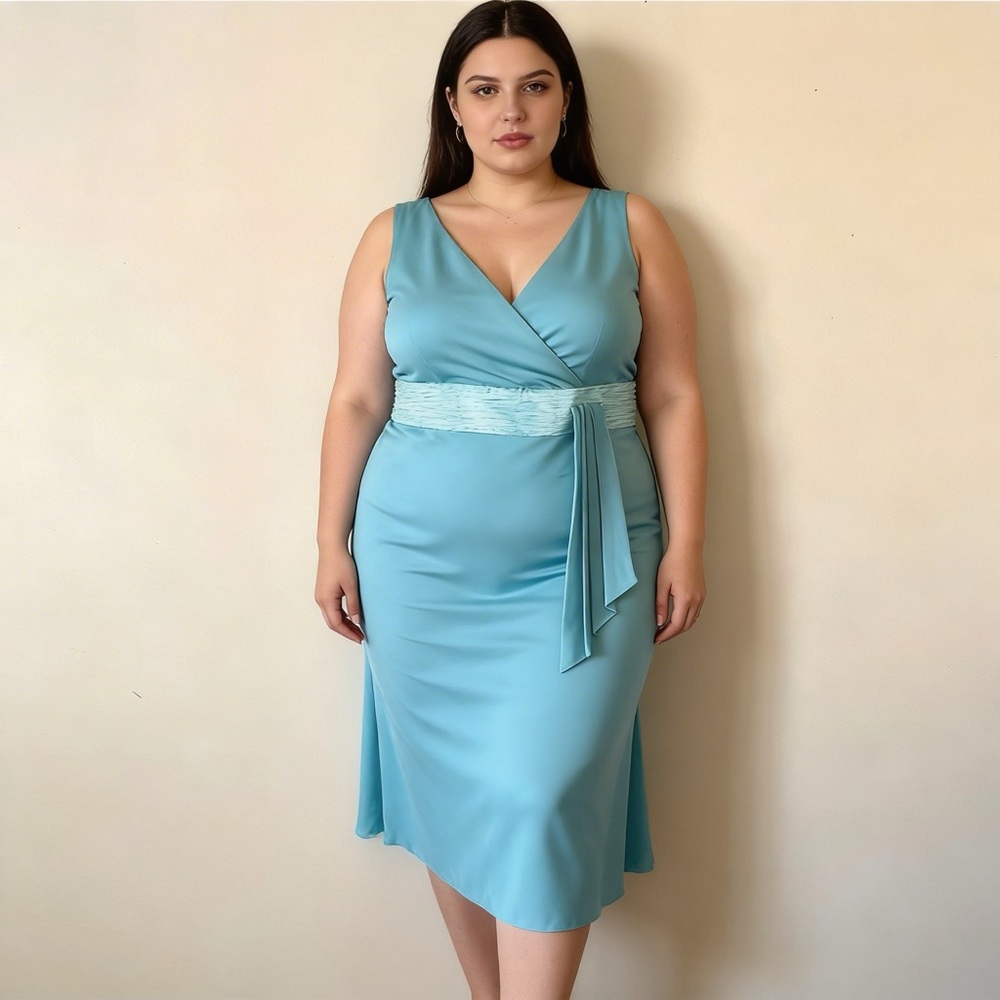 DANA KAY | Aqua Sleeveless Cocktail Dress Sz 18W